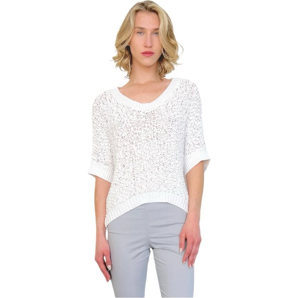 Hubert Gasser Ribbon Sweater in White Medium